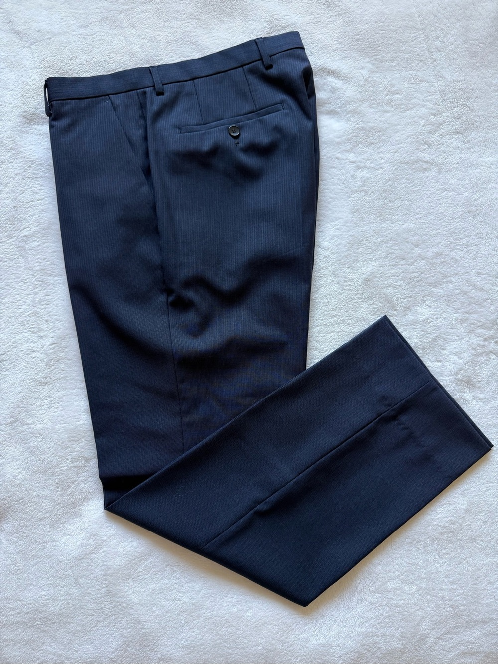 BOSS Hugo Boss Navy Blue Flat Front Dress Pants